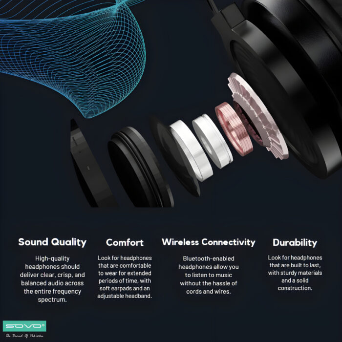 SOVO Boom-X Hi-Res Premium Sound Stereo Wireless Headphones - Image 7