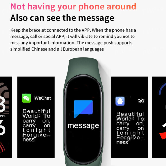 M7 Waterproof IP67 Smart Fitness Band With Heart Rate Sleep Monitoring Sports Mode - Image 8