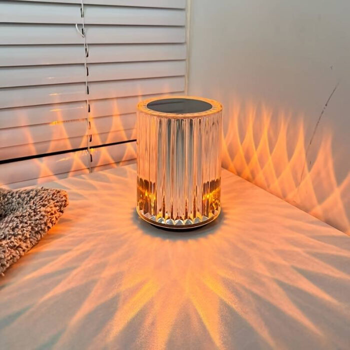 Portable USB Rechargeable RGB Lighting Crystal Touch Control Table Lamp - Image 6