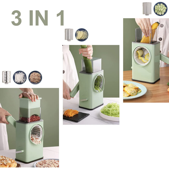 Multi-Functional Manual Vegetable Cutter High-Efficiency Rotary Grater With Handle - Image 5