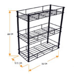 3-Tier Multi-Purpose Metal Kitchen Storage Shelf Rack - Image 4