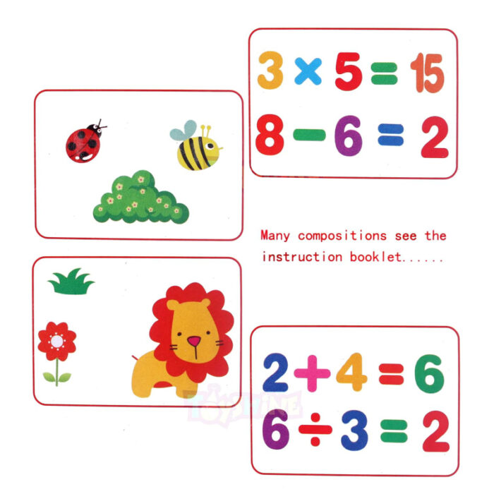 Wooden Magnetic Black And White Board With Cartoons And Numbers - Image 2