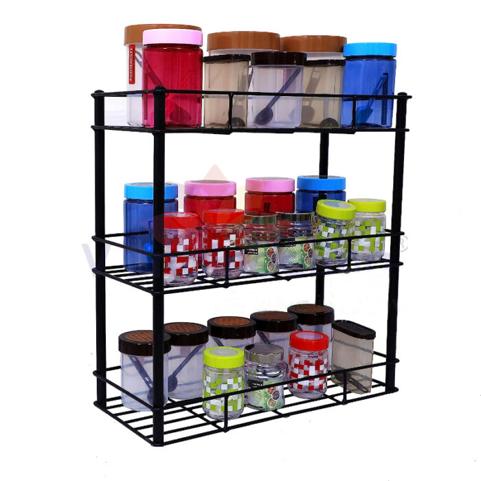 3-Tier Multi-Purpose Metal Kitchen Storage Shelf Rack - Image 2