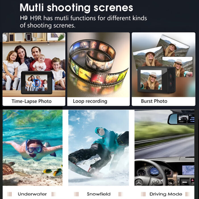 4K Action Sports Ultra HD DV, 30M Water Resistant, 2.0-Inch LCD Screen WiFi Camera - Image 5
