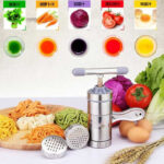 Mini Portable Manual Operation Stainless Steel Pasta Maker With 3 Press Molds - Image 7