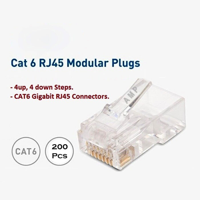 200 Pcs RJ45 CAT6 Pass Through And Foldable Shrapnel Design Ethernet Cable Connectors - Image 6