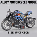 1:12 Alloy Series Classic Racing Pull Back Sports Bike With Flashing Lights And Sounds - Image 7