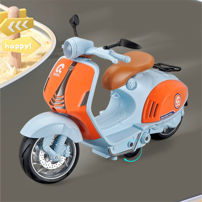 1/10 Alloy Mini Retro Diecast Model Classic Street Motorcycle Toy With Sound And Lights - Image 3