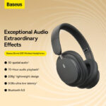 Baseus Bowie D05 Wireless Headphones: Bluetooth 5.3, 70-Hour Playtime, Foldable Design, 40mm Drivers, HiFi Stereo Sound - Image 3