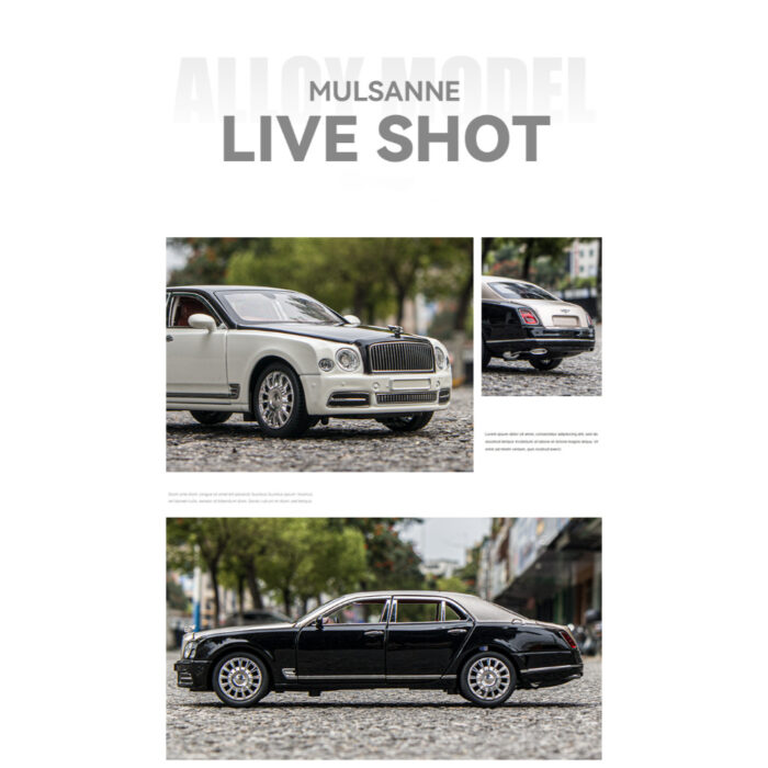 1:24 Bentley Mulsanne Alloy Die-Cast Model Car With Sound & Light - Image 7