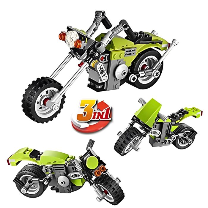 129Pcs Architect 3-In-1 Highway Cruiser Motorcycle Building Blocks Toy - Image 7