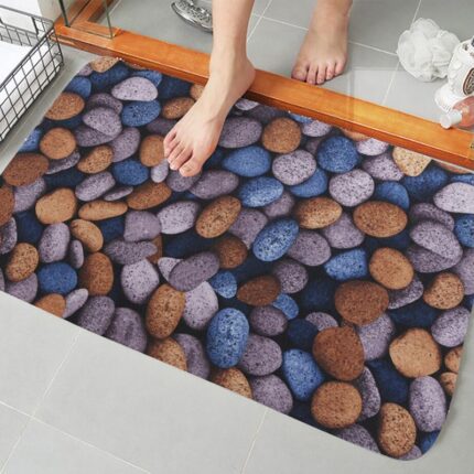 Cobblestone Entrance Doormat Welcome Kitchen Carpet Non-Slip Bathroom Floor Water Absorption Carpet