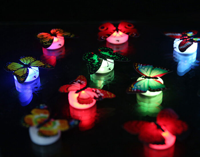 5 Pieces Set Of Colorful Changing Butterflies LED Night Light Lamp Home Glow In The Dark Room - Image 4