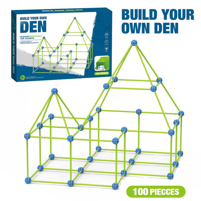 Creative 100-Piece Interactive Building Tent Set For Kids DIY Construction - Image 1