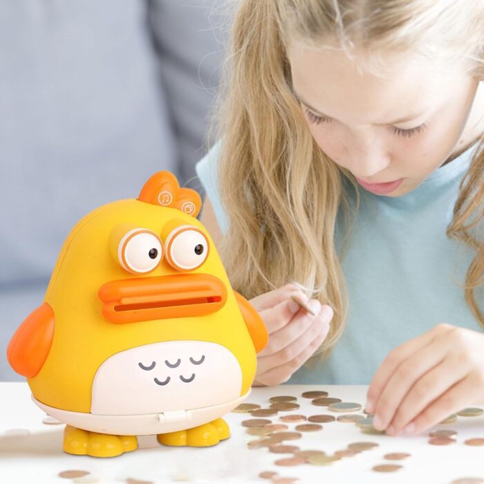 Cute Duck Cartoon Shape Interactive Money-Saving Piggy Bank For Kids - Image 7