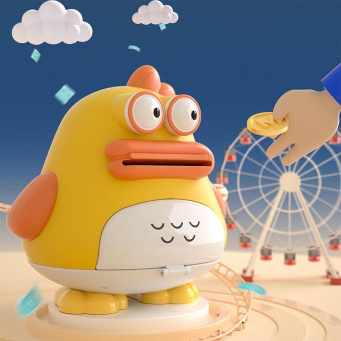 Cute Duck Cartoon Shape Interactive Money-Saving Piggy Bank For Kids - Image 9