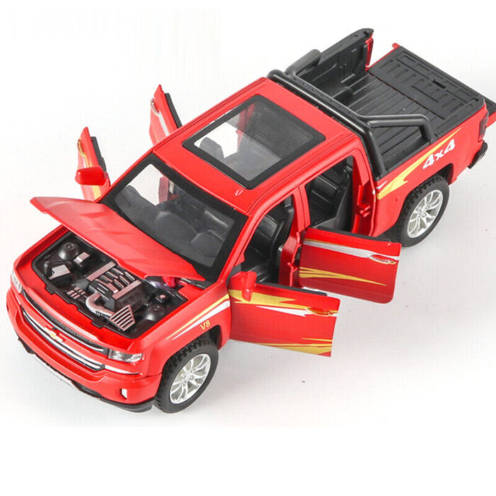 1:32 Chevrolet Silverado Pickup Model Alloy Die-Cast Truck Toy With Music And Light - Image 11