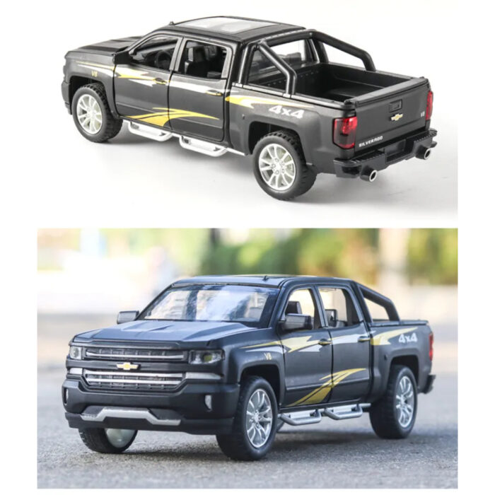 1:32 Chevrolet Silverado Pickup Model Alloy Die-Cast Truck Toy With Music And Light - Image 3