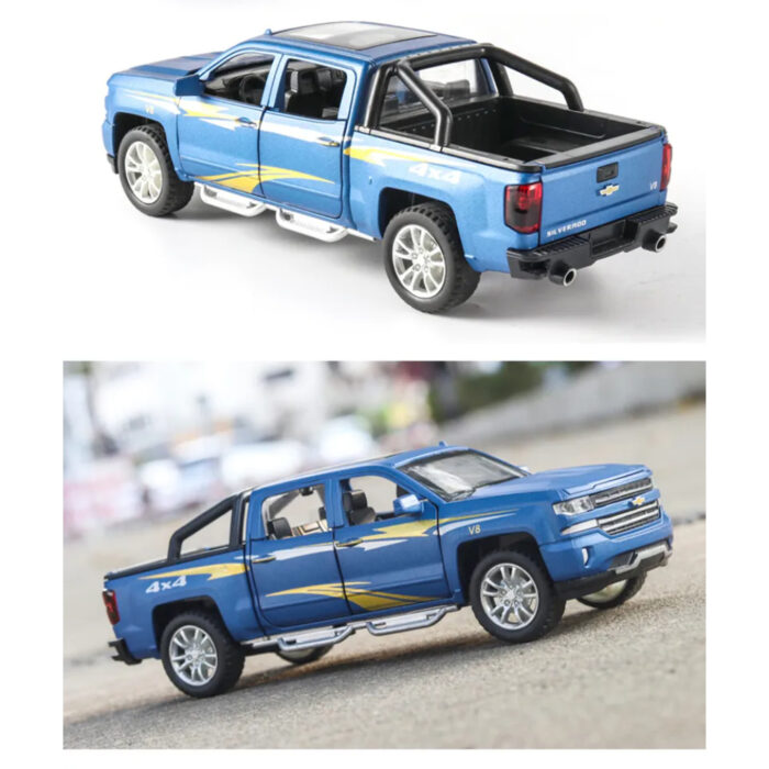 1:32 Chevrolet Silverado Pickup Model Alloy Die-Cast Truck Toy With Music And Light - Image 5