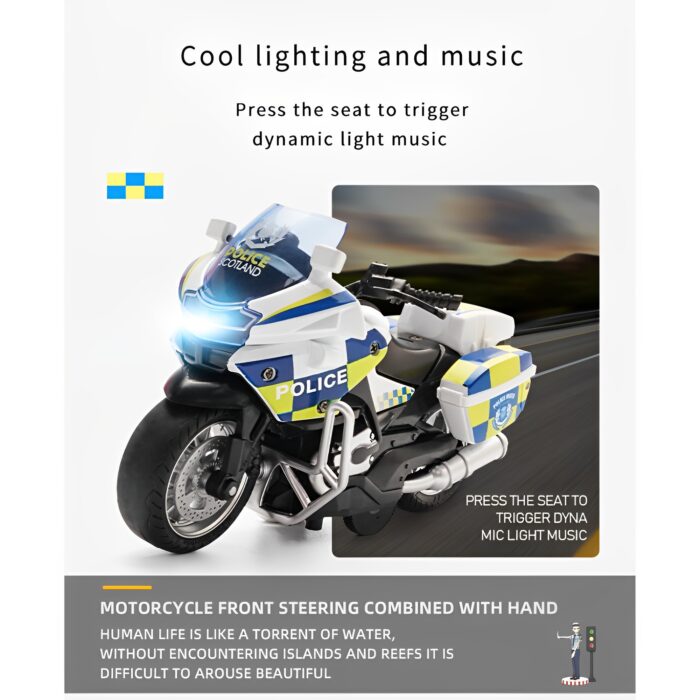 1:14 Friction Powered Alloy Die-Cast Motorbike With Cool Lights Effects And Music - Image 5
