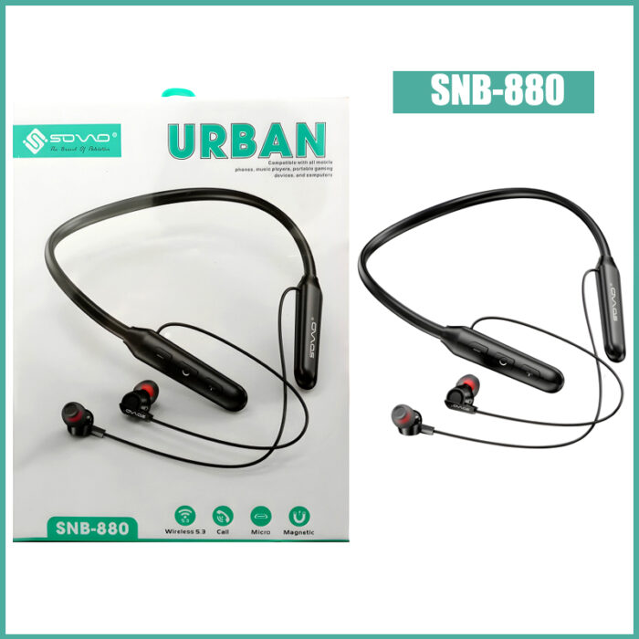 Sovo SNB-880 Urban High-Quality Wireless Stereo Neckband With Superior Sound - Image 1