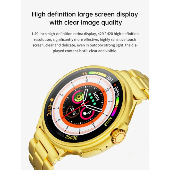 G10 24K Gold Amoled Display Luxury Stainless Steel Sports Heart Rate Health Monitoring Watch Smart Watch - Image 10
