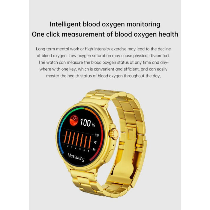 G10 24K Gold Amoled Display Luxury Stainless Steel Sports Heart Rate Health Monitoring Watch Smart Watch - Image 6