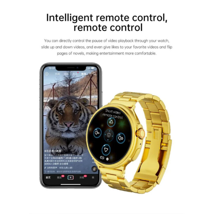 M9 Ultra Max Gold Edition Luxury Stainless Steel Sports Heart Rate Health Monitoring Watch Smart Watch - Image 4