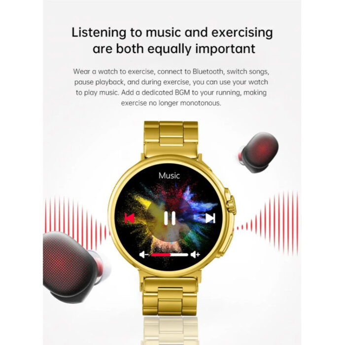 G10 24K Gold Amoled Display Luxury Stainless Steel Sports Heart Rate Health Monitoring Watch Smart Watch - Image 9