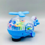 Transparent Gear Helicopter 360 Degree Revolve Action, Flashing Lights With Music Toy For Kids - Image 4