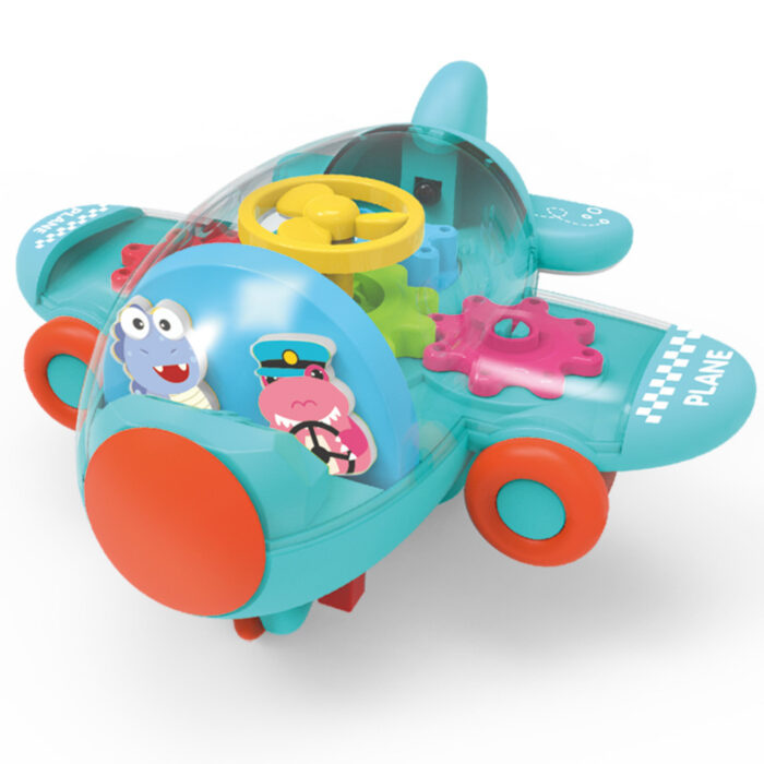 Adventure Wings Friction-Powered Gear-Lit Airplane Toy With Transparent Body And Flashing Lights - Image 4