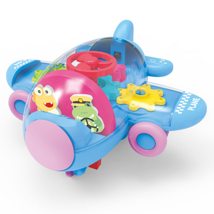 Adventure Wings Friction-Powered Gear-Lit Airplane Toy With Transparent Body And Flashing Lights - Image 6