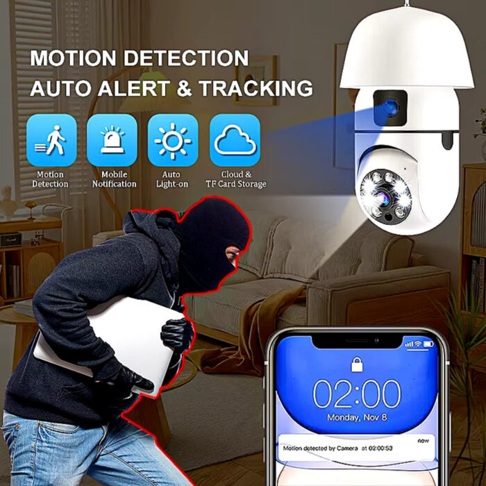 Wireless 360-Degree Pan-Tilt-Zoom Smart Camera with Dual Lenses and IP Connectivity - Image 9