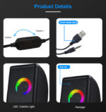 Kisonli L-8080 Cool Music Box Electronic Gadget Portable Usb Speakers - Image 4