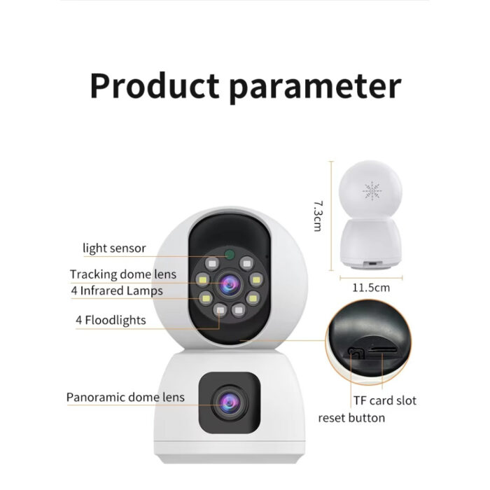 Smart 4k 8MP Indoor Home Security Camera With Dual Lenses, Night Vision, and Two-Way Audio for Real-Time Monitoring - Image 6