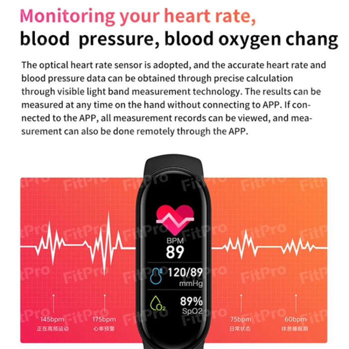 M6 Smart Band Fitness Watch Tracker With Android & IOS Support - Image 6