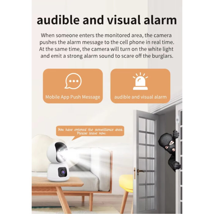 Smart 4k 8MP Indoor Home Security Camera With Dual Lenses, Night Vision, and Two-Way Audio for Real-Time Monitoring - Image 14