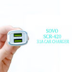SOVO SCR-420 ROADES 3.1A Dual Ports Fast Car Charger with Android, Type-C, & Lightning Cable - Image 5