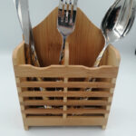 Kitchen Wooden Mini Spoon Holder And Bamboo Chopstick Basket - Image 2