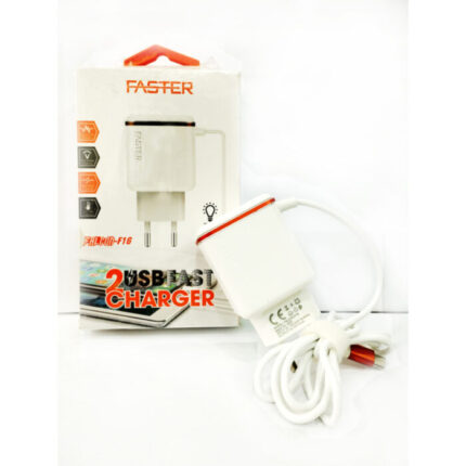 Falcon-F16 2 Ports USB 2.4A Fast Charger With Overcharging Protection