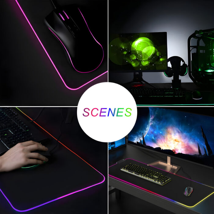 RGB-01 XL Size Soft Microfiber Surface Gaming Mousepad With 14-Color RGB Lighting - Image 2