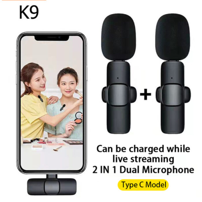K9 Wireless 2 in 1 Dual Plug And Play Type-C/Lightning Microphone - Image 10