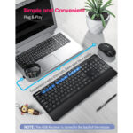 PC132a Wireless Keyboard And Mouse Combo 104-Keys Keyboard With Chiclet Keys Palm Rest And Mouse For PC Laptop - Image 4