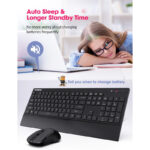 PC132a Wireless Keyboard And Mouse Combo 104-Keys Keyboard With Chiclet Keys Palm Rest And Mouse For PC Laptop - Image 5