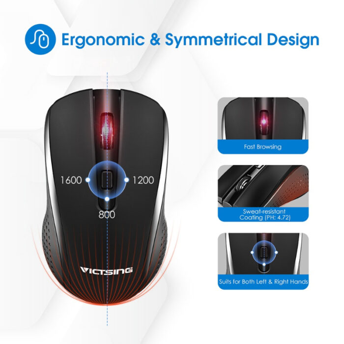 PC132a Wireless Keyboard And Mouse Combo 104-Keys Keyboard With Chiclet Keys Palm Rest And Mouse For PC Laptop - Image 10