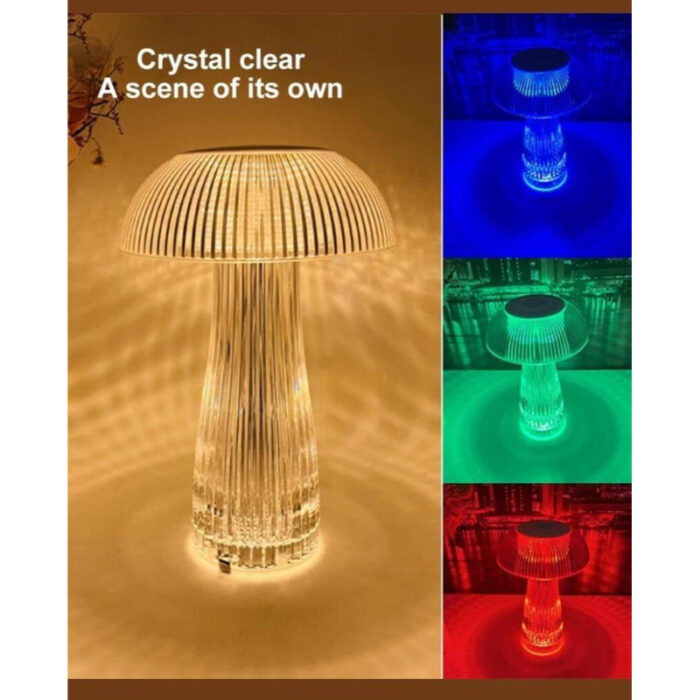 Mushroom Shape USB Rechargeable RGB Lighting Touch And Remote Control Table Lamp - Image 5