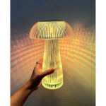 Mushroom Shape USB Rechargeable RGB Lighting Touch And Remote Control Table Lamp - Image 6