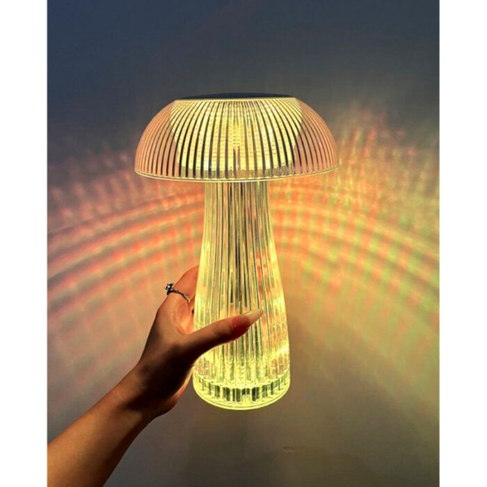 Mushroom Shape USB Rechargeable RGB Lighting Touch And Remote Control Table Lamp - Image 6