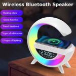BT-3401 LED Display Wireless Phone Charger Bluetooth Speaker With Seven Color Selections, Alarm Clock, FM Radio - Image 9