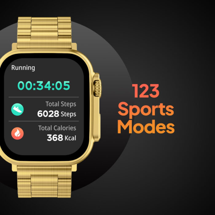 M9 Ultra Max Gold Edition Luxury Stainless Steel Sports Heart Rate Health Monitoring Watch Smart Watch - Image 7